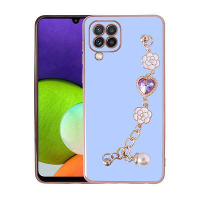 Galaxy A22 4G Case With Hand Strap Camera Protection Zore Taka Silicone Cover - 4
