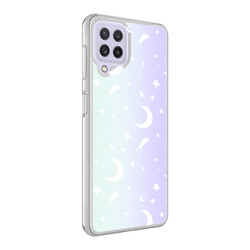 Galaxy A22 4G Case Zore M-Blue Patterned Cover - 6