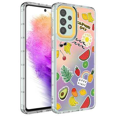 Galaxy A23 Case Camera Protected Colorful Patterned Hard Silicone Zore Korn Cover - 5