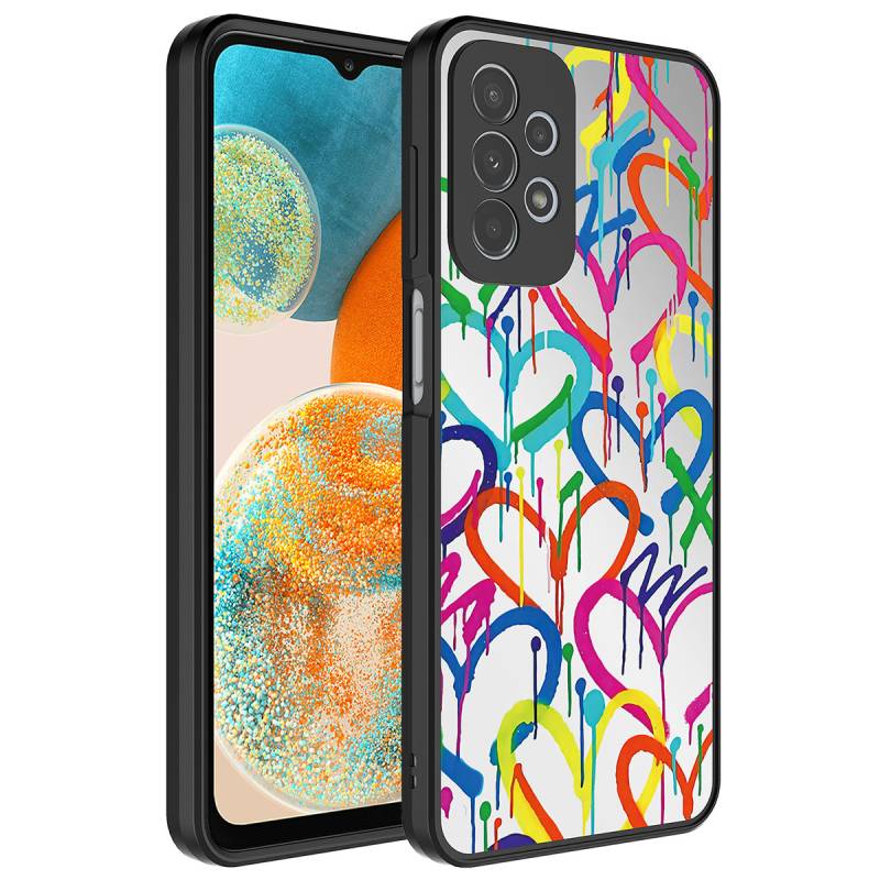 Galaxy A23 Case Mirror Patterned Camera Protected Glossy Zore Mirror Cover - 4