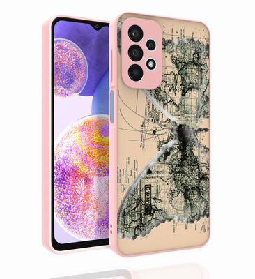Galaxy A23 Case Patterned Camera Protected Glossy Zore Nora Cover - 1
