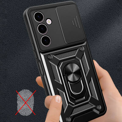 Galaxy A24 Case Magnetic Stand Camera Protector Zore Sliding Vega Cover - 5