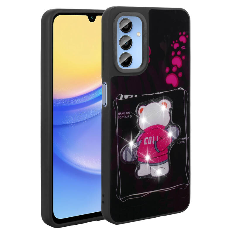 Galaxy A25 Case Shining Embossed Zore Amas Silicone Cover with Iconic Figure - 5