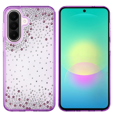 Galaxy A27 Kılıf Airbag Tasarımlı Damla Taşlı Şeffaf Zore Pera Silikon Kapak - 3