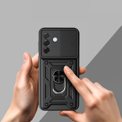 Galaxy A27 Kılıf Magnetik Standlı Kamera Korumalı Zore Sürgülü Vega Kapak - 4
