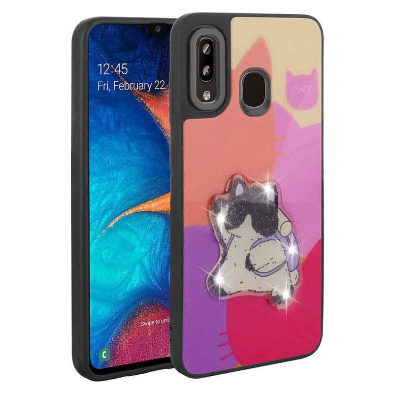 Galaxy A30 Case Shining Embossed Zore Amas Silicone Cover with Iconic Figure - 3