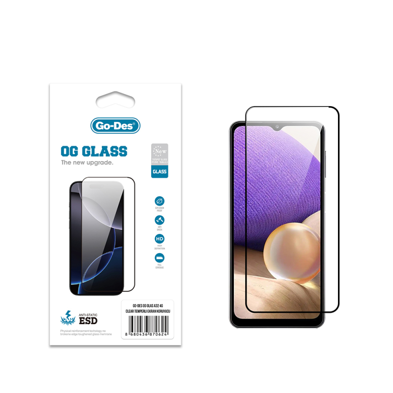 Galaxy A32 4G Go Des OG Glass Antistatik Temperli Cam Ekran Koruyucu - 2