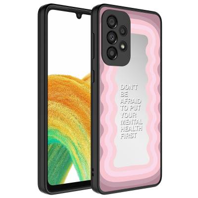 Galaxy A33 5G Case Mirror Patterned Camera Protected Glossy Zore Mirror Cover - 9