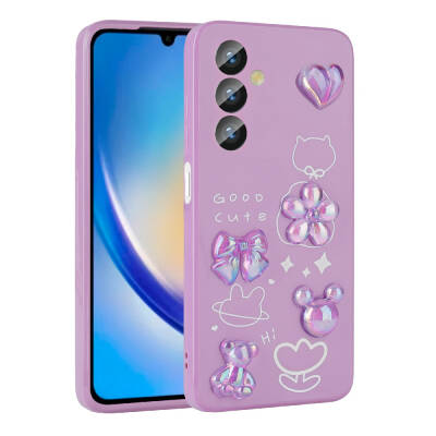Galaxy A34 Case Relief Figured Shiny Zore Toys Silicone Cover - 4
