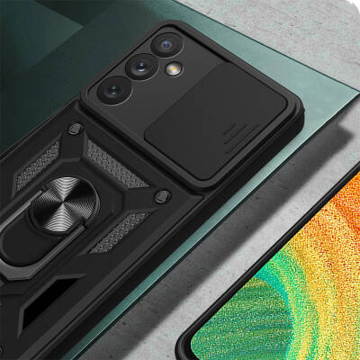 Galaxy A34 Case Magnetic Stand Camera Protector Zore Sliding Vega Cover - 4