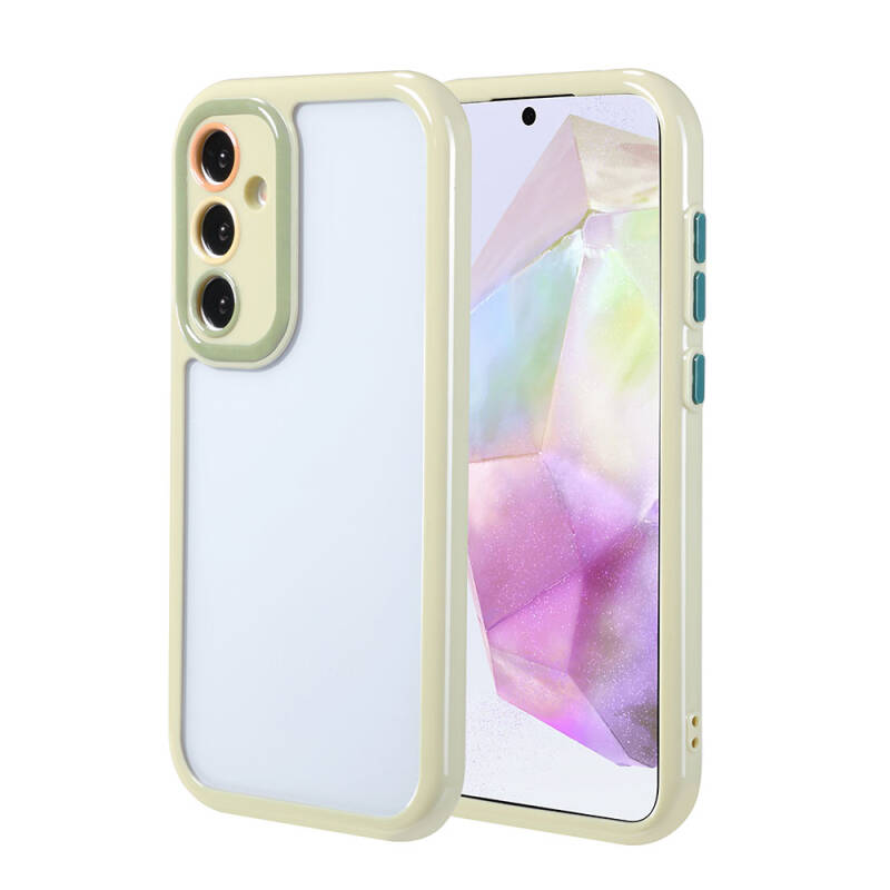 Galaxy A35 Case Camera Protected Colorful Edge Frame Design Zore Vitamin Cover - 1