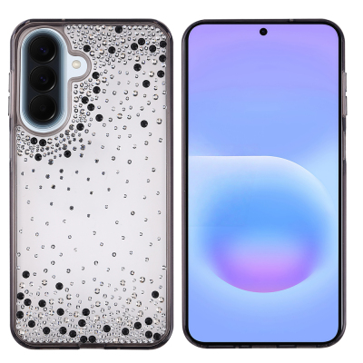 Galaxy A36 Case Airbag Design Drop Stone Embellished Transparent Zore Pera Silicone Cover - 2