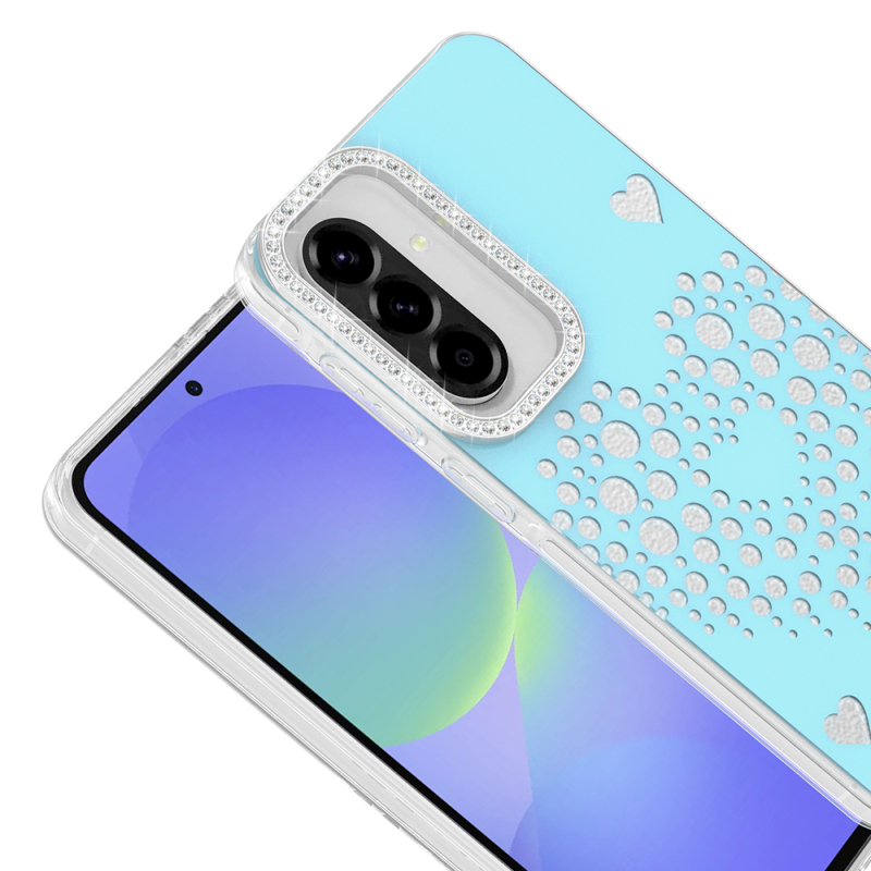 Galaxy A36 Case Drop Stones Zore Rivas Hard PC Cover - 4