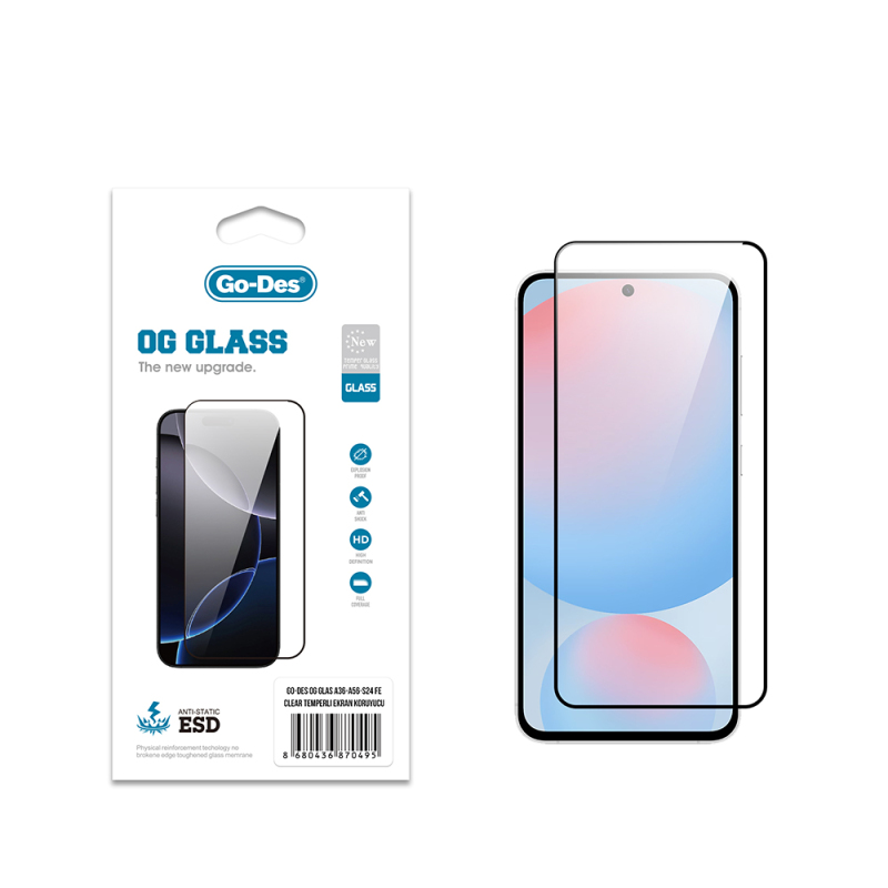 Galaxy A36 Go Des OG Glass Antistatik Temperli Cam Ekran Koruyucu - 2