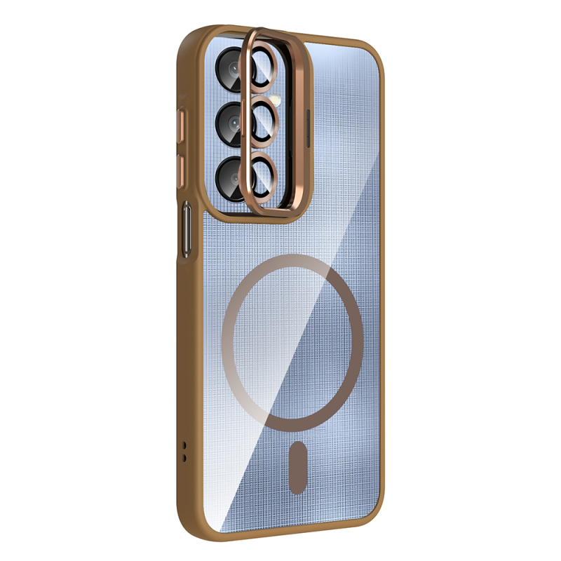 Galaxy A36 Kılıf Standlı ve Kamera Lens Hediyeli M-Safe Şarj Özellikli Zore Etro Kapak - 12