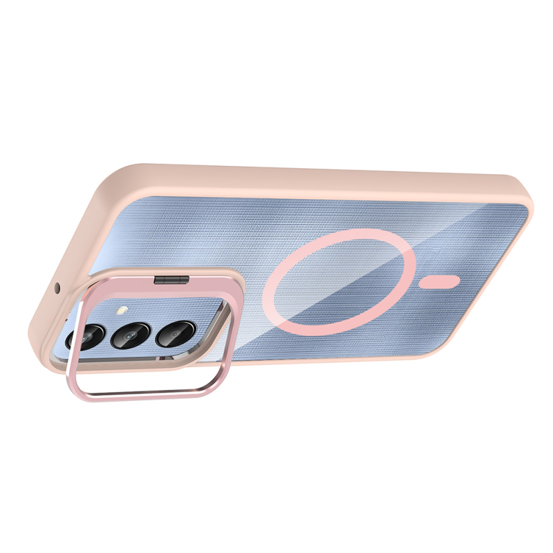 Galaxy A36 Kılıf Standlı ve Kamera Lens Hediyeli M-Safe Şarj Özellikli Zore Etro Kapak - 15