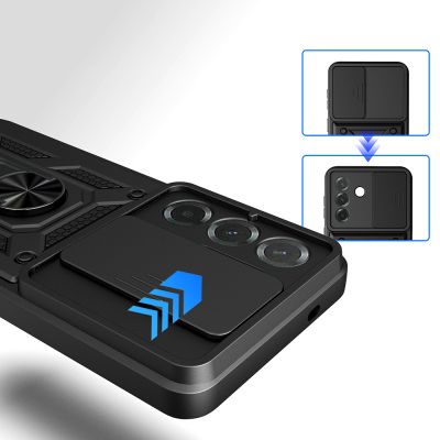 Galaxy A37 Case with Magnetic Stand and Camera Protection - Zore Sliding Vega Cover - 8