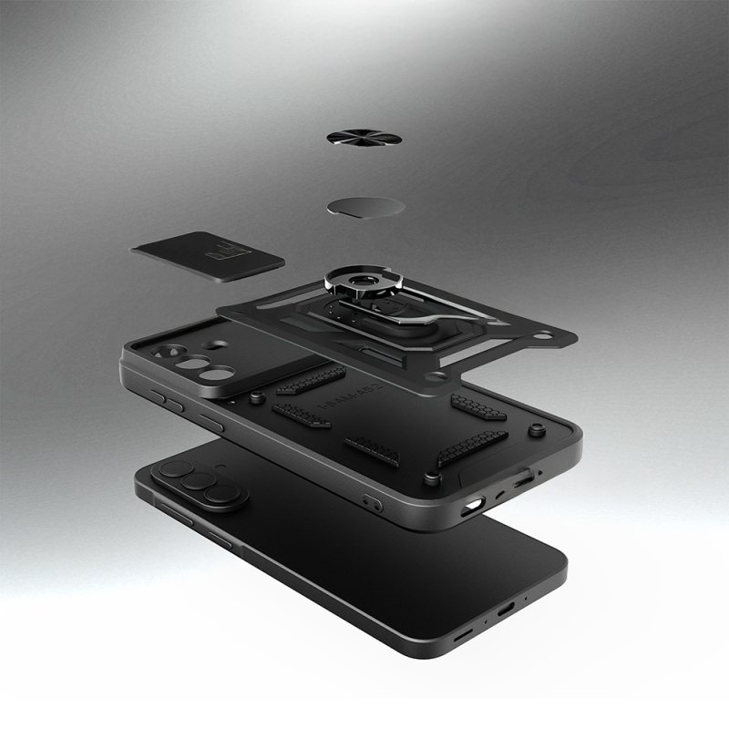 Galaxy A37 Kılıf Magnetik Standlı Kamera Korumalı Zore Sürgülü Vega Kapak - 9