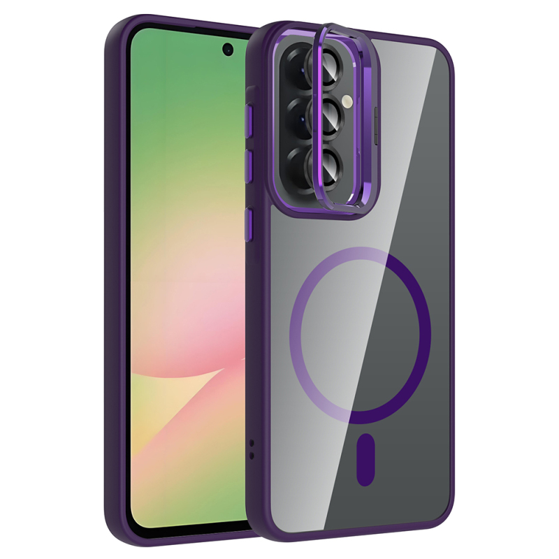 Galaxy A37 Kılıf Standlı ve Kamera Lens Hediyeli Zore Etro Kapak - 3