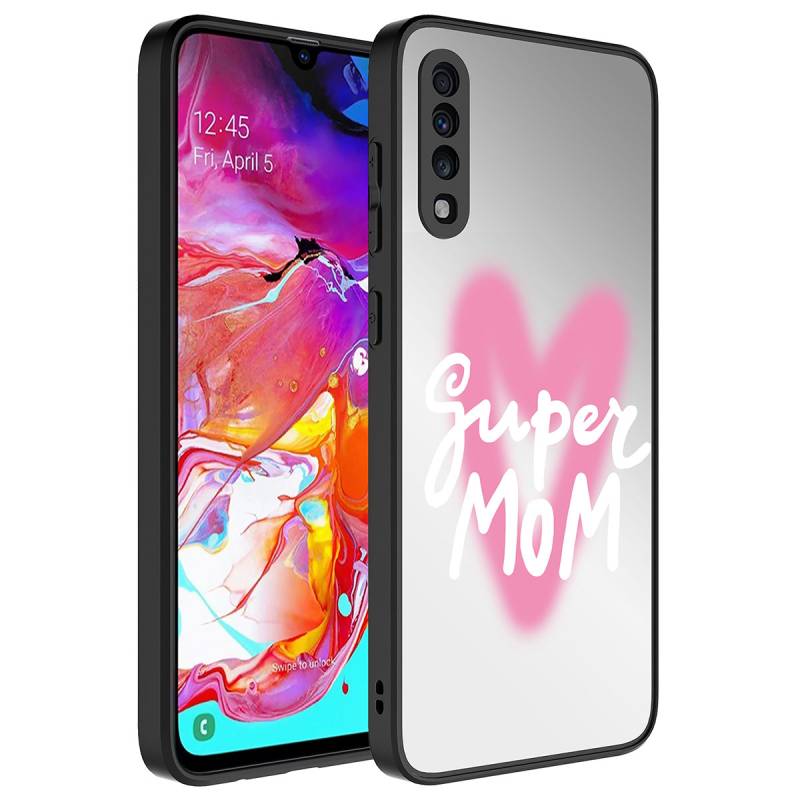 Galaxy A50 Case Mirror Patterned Camera Protected Glossy Zore Mirror Cover - 1
