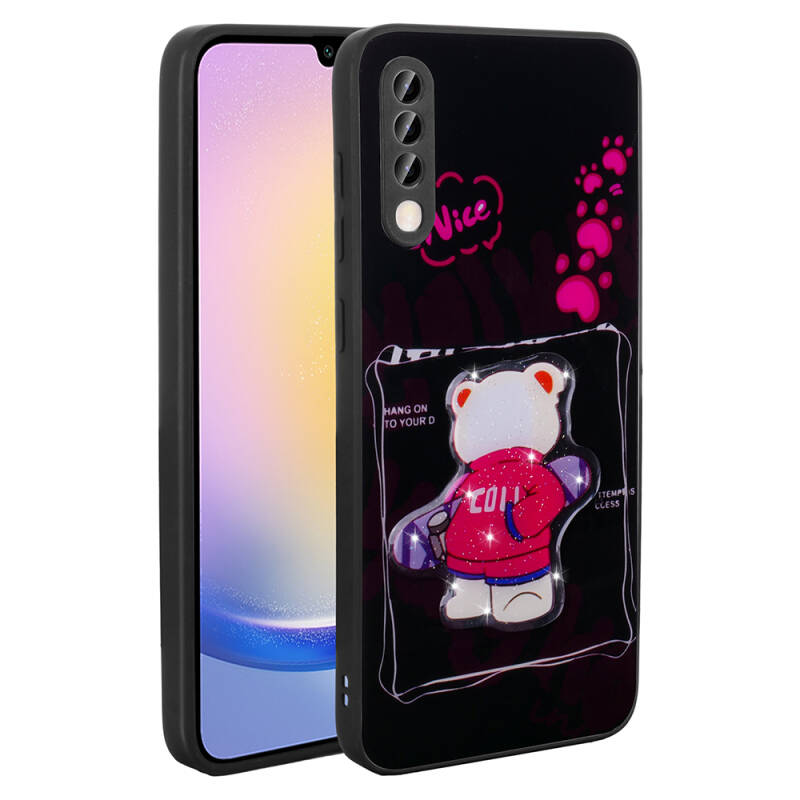 Galaxy A50 Case Shining Embossed Zore Amas Silicone Cover with Iconic Figure - 2