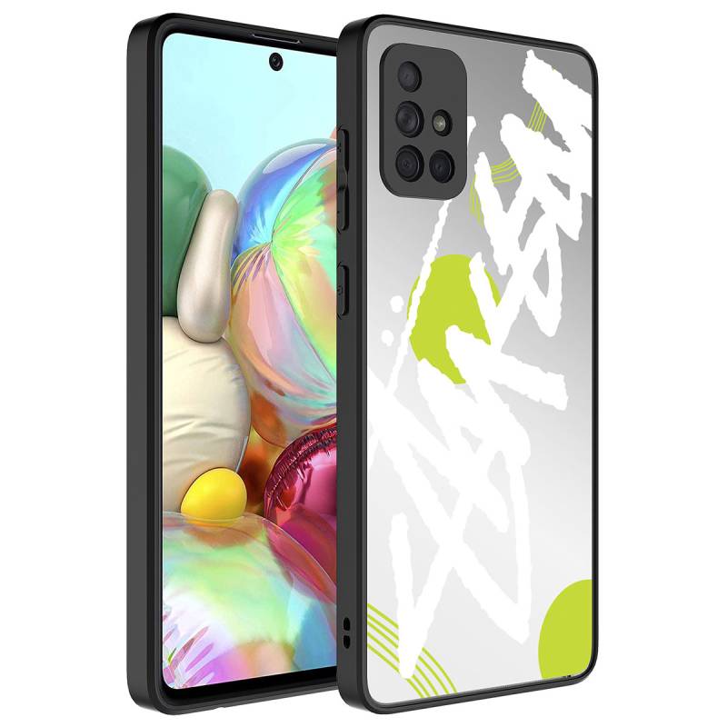 Galaxy A51 Case Mirror Patterned Camera Protected Glossy Zore Mirror Cover - 4