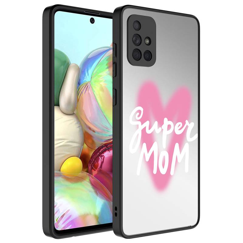 Galaxy A51 Case Mirror Patterned Camera Protected Glossy Zore Mirror Cover - 5