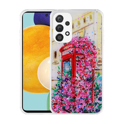 Galaxy A52 Case Glittery Patterned Camera Protected Shiny Zore Popy Cover - 7