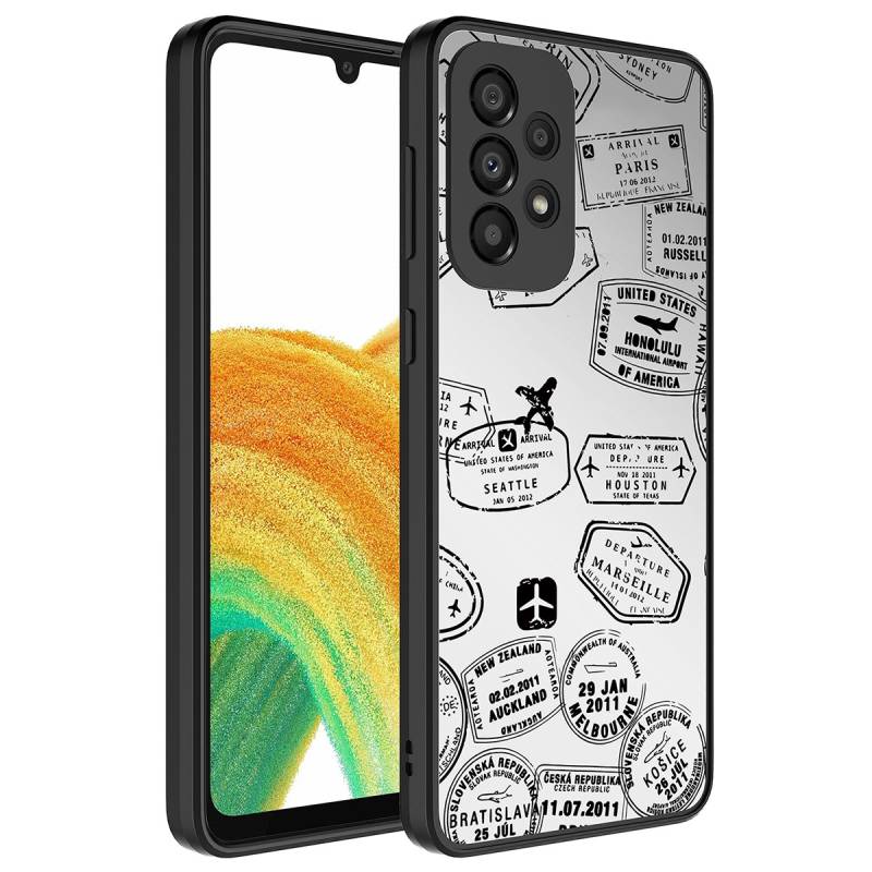 Galaxy A52 Case Mirror Patterned Camera Protected Glossy Zore Mirror Cover - 7