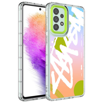 Galaxy A53 5G Case Camera Protected Colorful Patterned Hard Silicone Zore Korn Cover - 13