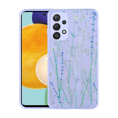 Galaxy A53 5G Case Glittery Patterned Camera Protected Shiny Zore Popy Cover - 5