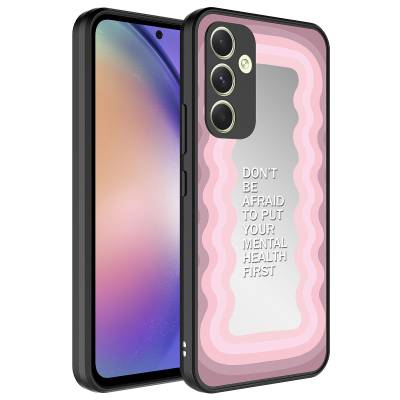 Galaxy A54 Case Mirror Patterned Camera Protected Glossy Zore Mirror Cover - 1