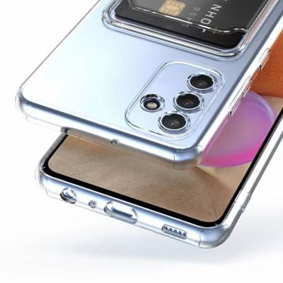 Galaxy A54 Kılıf Kartlıklı Şeffaf Zore Setra Clear Silikon Kapak - 4