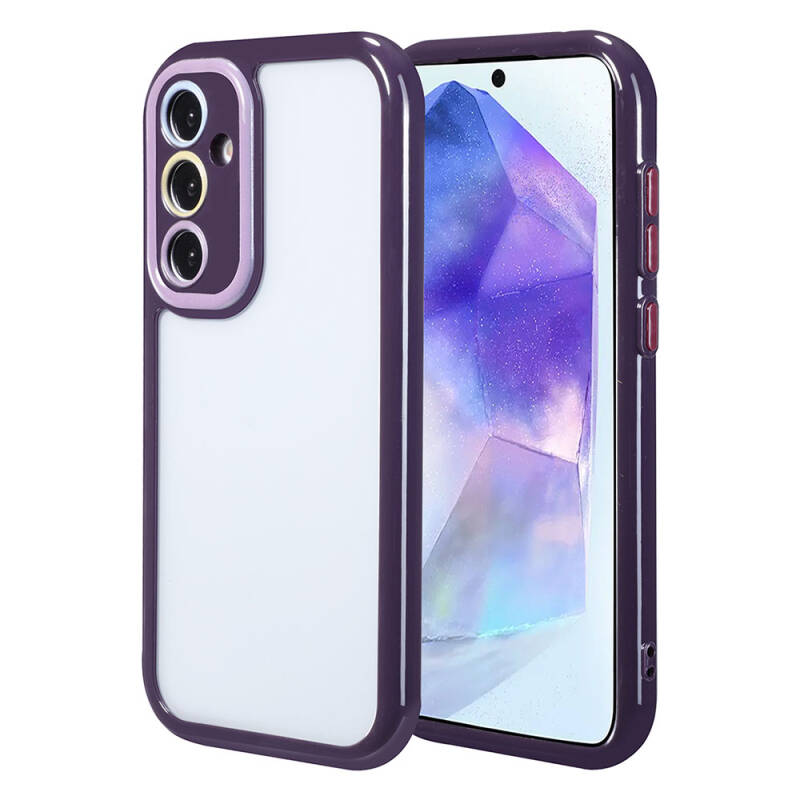 Galaxy A55 Case Camera Protected Colorful Edge Frame Design Zore Vitamin Cover - 1