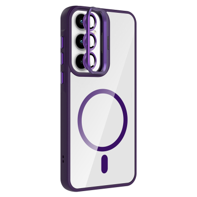 Galaxy A55 Case Stand Camera Lens Gift M-Safe Charging Feature Zore Etro Cover - 10