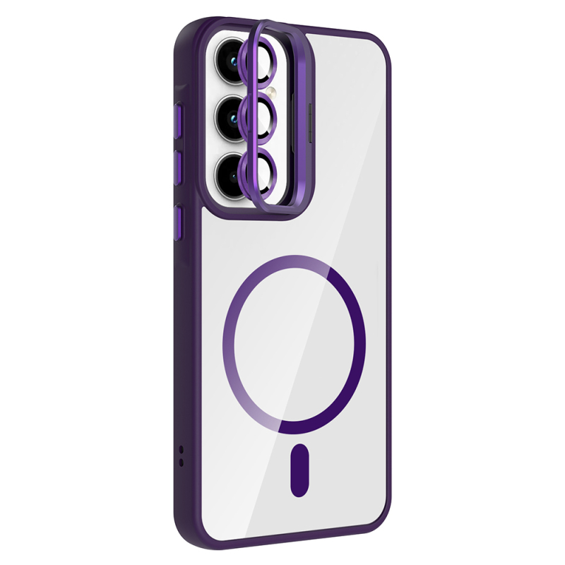 Galaxy A55 Case Stand Camera Lens Gift M-Safe Charging Feature Zore Etro Cover - 10