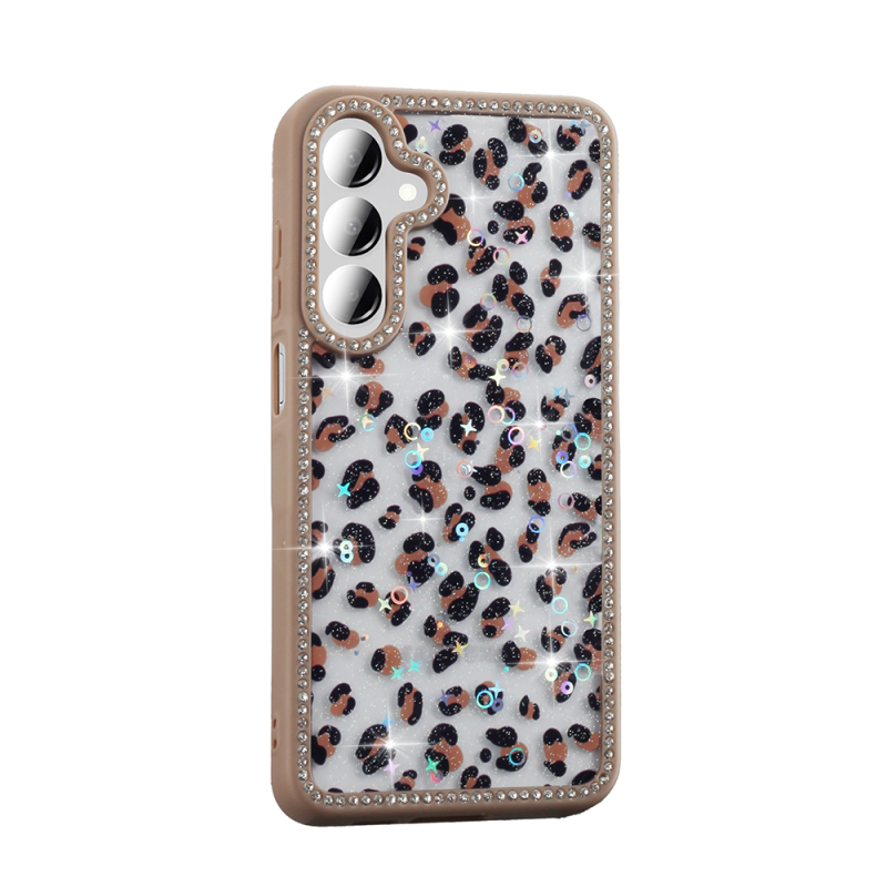 Galaxy A55 Case Stone and Glitter Design Zore Azra Cover - 5