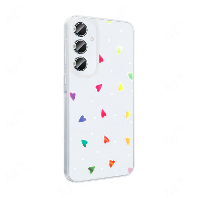 Galaxy A55 Case Transparent Figured Zore Folk Hard Cover - 8