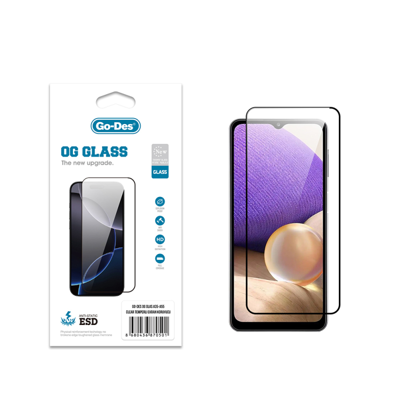 Galaxy A55 Go Des OG Glass Antistatik Temperli Cam Ekran Koruyucu - 2