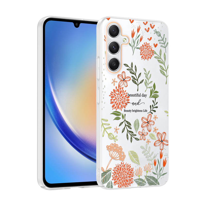 Galaxy A55 Kılıf Kamera Korumalı Desenli Zore Klip Kapak - 1