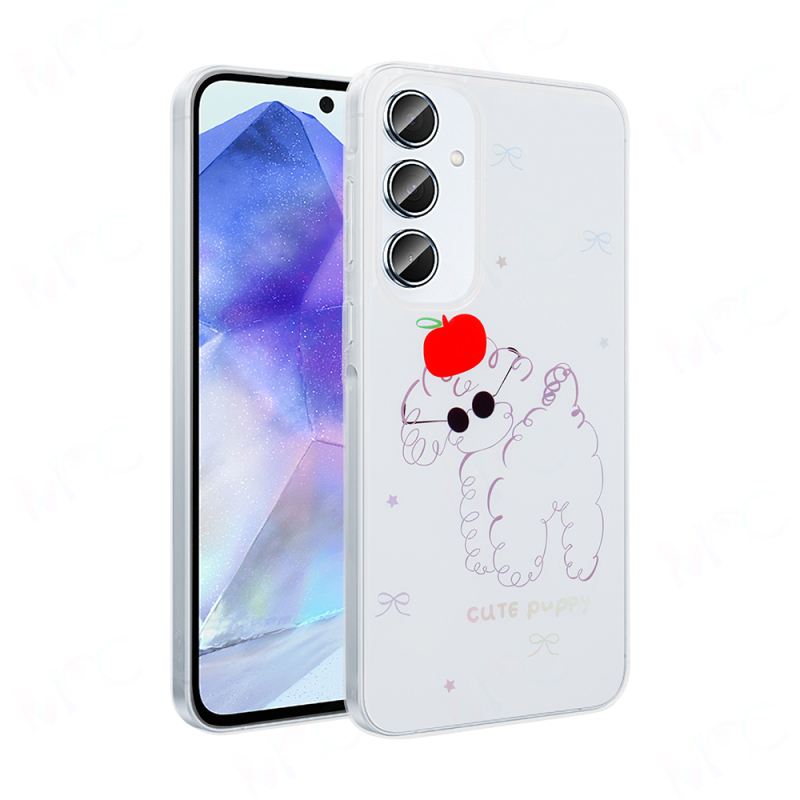 Galaxy A55 Kılıf Şeffaf Figürlü Zore Folk Sert Kapak - 3