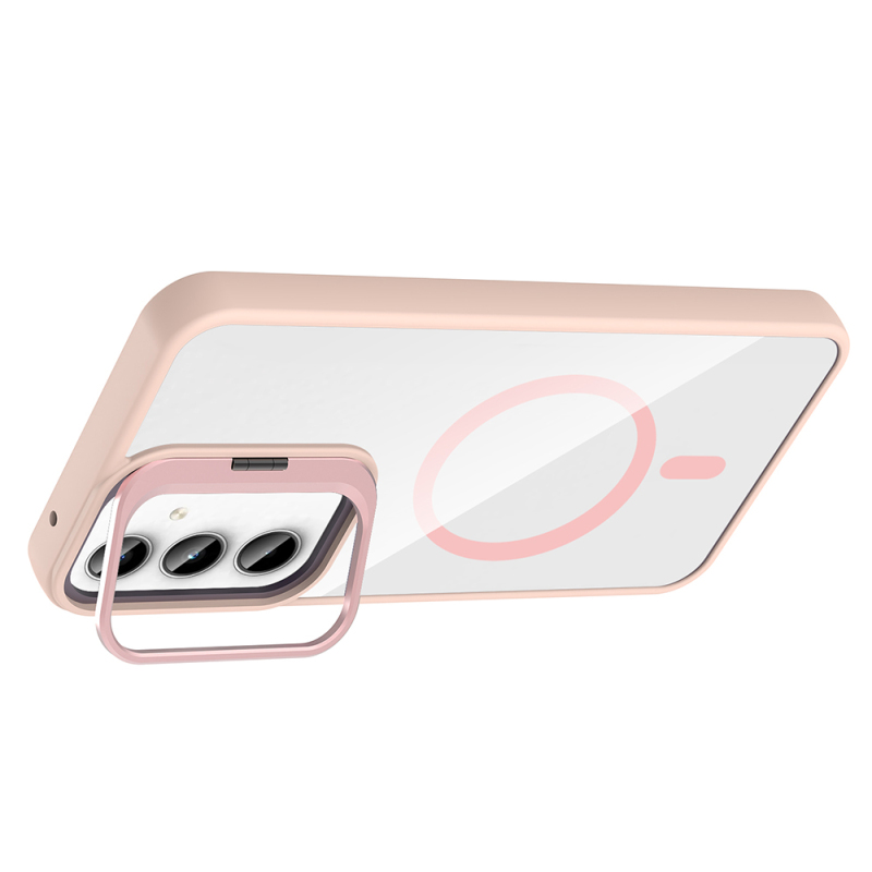 Galaxy A55 Kılıf Standlı ve Kamera Lens Hediyeli M-Safe Şarj Özellikli Zore Etro Kapak - 9