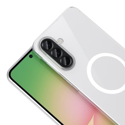 Galaxy A56 Camera Protected M-Safe Charging Transparent Zore London Hard PC Case - 4