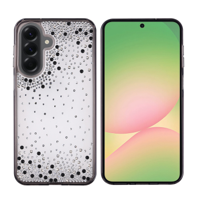 Galaxy A56 Case Airbag Design Drop Stone Embellished Transparent Zore Pera Silicone Cover - 3