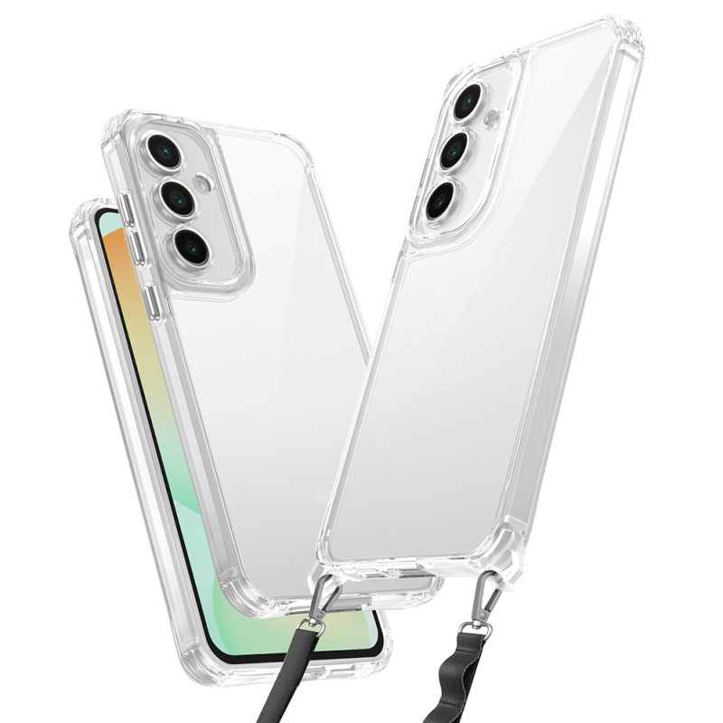 Galaxy A56 Case Airbag Detachable Strap Zore Snap Silicone Cover - 1
