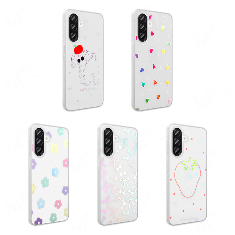 Galaxy A56 Case Transparent Figured Zore Folk Hard Cover - 17