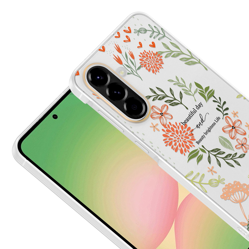Galaxy A56 Case with Camera Protector, Patterned Zore Clip Cover - 11