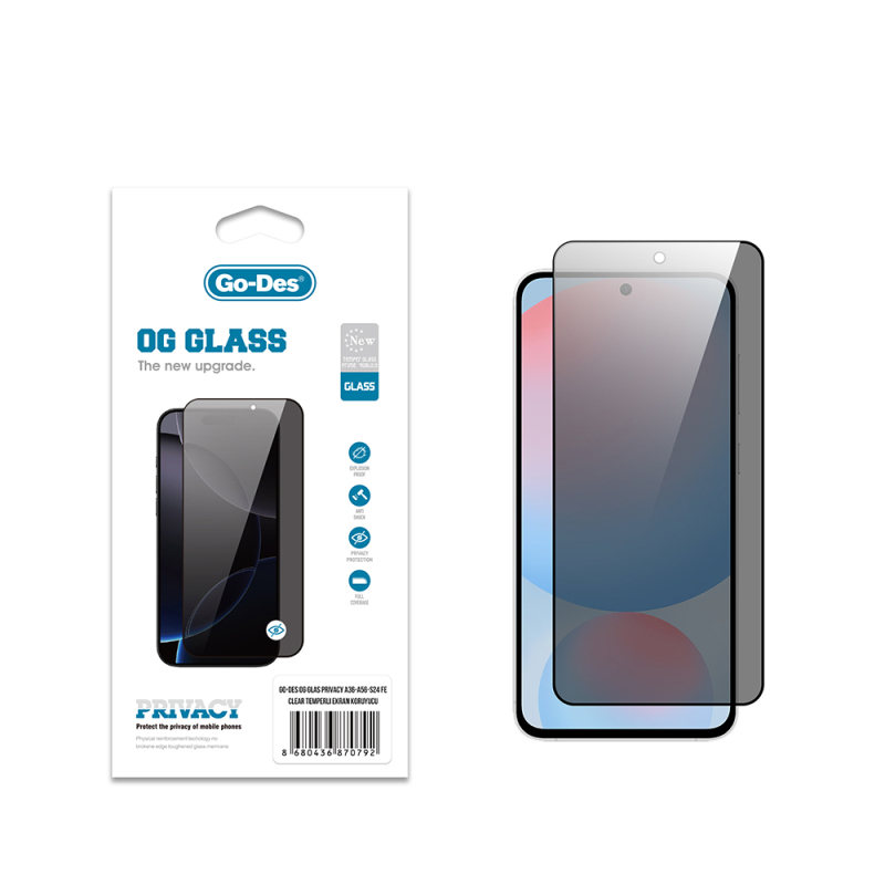 Galaxy A56 Go Des OG Glass Privacy Antistatik Temperli Cam Ekran Koruyucu - 2