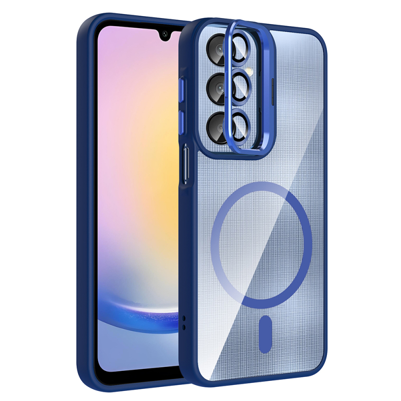 Galaxy A56 Kılıf Standlı ve Kamera Lens Hediyeli M-Safe Şarj Özellikli Zore Etro Kapak - 2