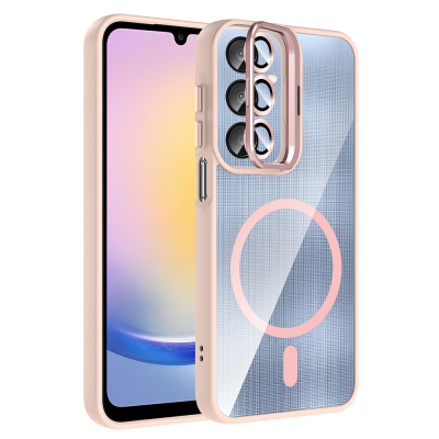 Galaxy A56 Kılıf Standlı ve Kamera Lens Hediyeli M-Safe Şarj Özellikli Zore Etro Kapak - 5